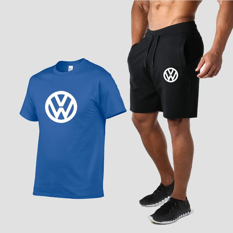 

2021 Summer Fashion Men's T-Shirt Set + Popular Print Comfortable Shorts Summer High Quality Breathable Men's T-Shirt Set