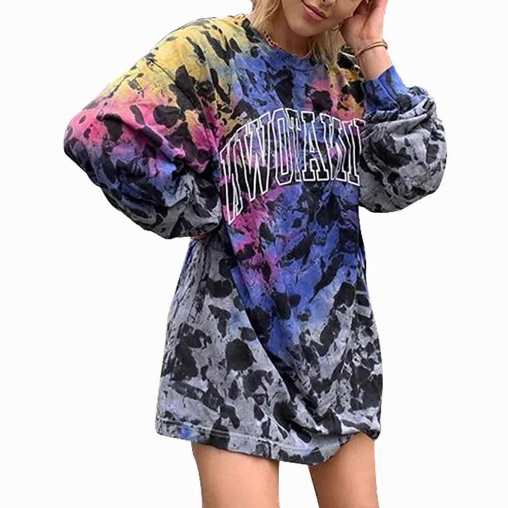 

Fashion New Best Selling Ladies Letter Print Sports Round Neck Long Sleeve Loose Fashion Casual d88