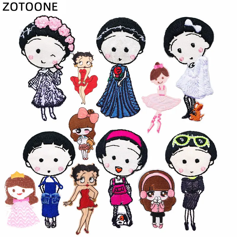 ZOTOONE мультфильм девушка патч стикер железа на одежде DIY Прохладный теплопередачи