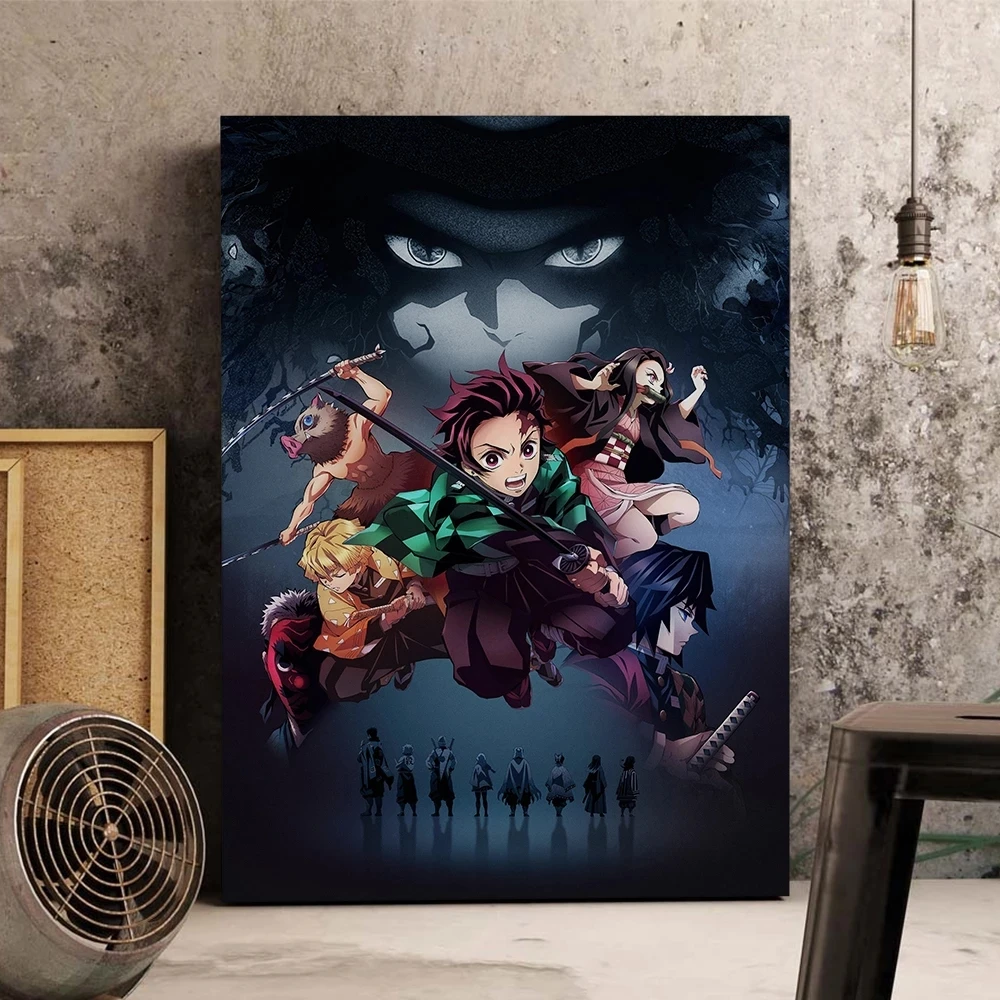 

Anime Poster Demon Slayer Kimetsu Yaiba Mugen Canvas Wall Stickers Poster For Living Room Bedroom Indoor Decorative Painting