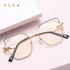 Женские очки для чтения VCKA с защитой от синего света, модные трендовые очки знаменитостей в оправе, двухцветные большие искусственные очки от + 50 до + 600
