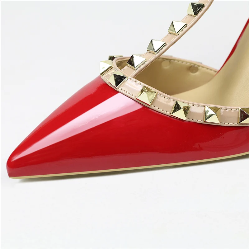 2020 Summer Fashion Sexy Women 9cm High Heels Sandals red Wedding Prom Strap Shoes Glitter Rivets Scarpins Stiletto Fetish Pumps | Обувь