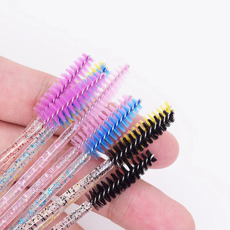 

1000Pcs Makeup brushes Disposable Crystal Eyebrow brush Diamond Handle Mascara Wand Applicator Eye Lashes Eyelash Extension Tool