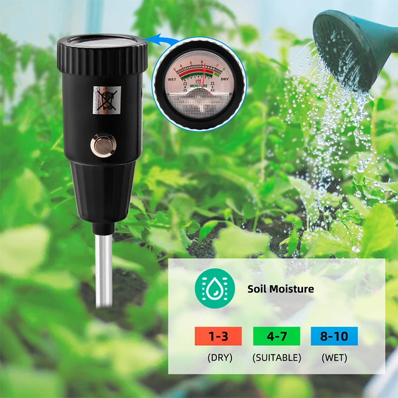 

Soil pH Tester, PH Moisture Acidity Tester Soil Tester Moisture Meter Plant Soil Tester