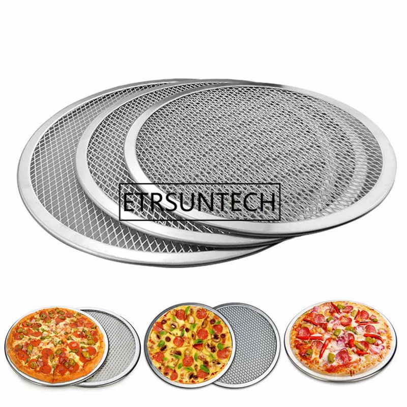 12pcs 6/7/8/9/10inch Aluminium Baking Pizza Flat Mesh Network Tray Thickening Dishes Kitchen Tool | Дом и сад