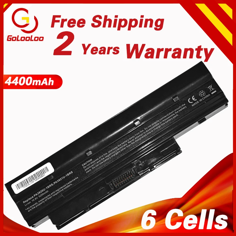 

Golooloo 10.8V 4400mAh PA3820U-1BRS PA3821U-1BRS PABAS231 PABAS232 Laptop Battery for Toshiba Satellite T210D T215D T230 T235D