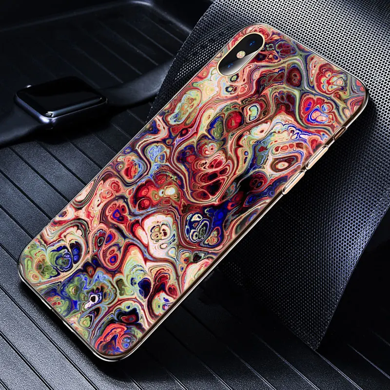 Модный мягкий силиконовый чехол с психоделическим рисунком для Apple iPhone 11 Pro XS Max X XR