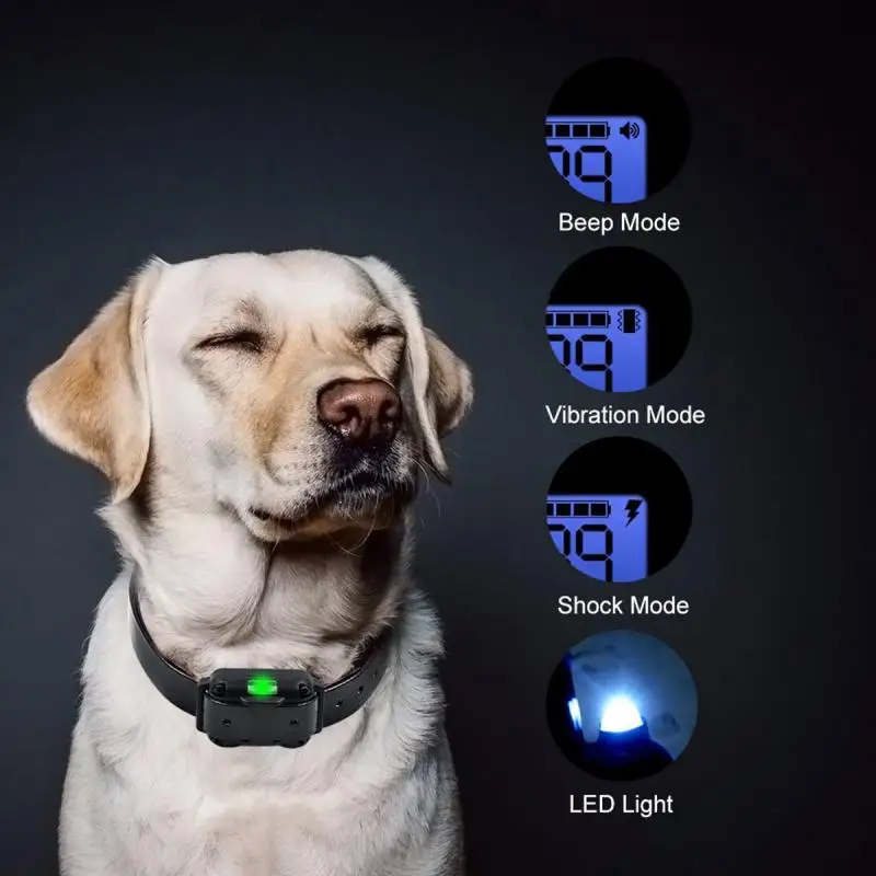 

Rechargeable Waterproof Electronic Dog Training Collar Electronic Shock Training Collars Stop Barking LCD Display 800m Remote