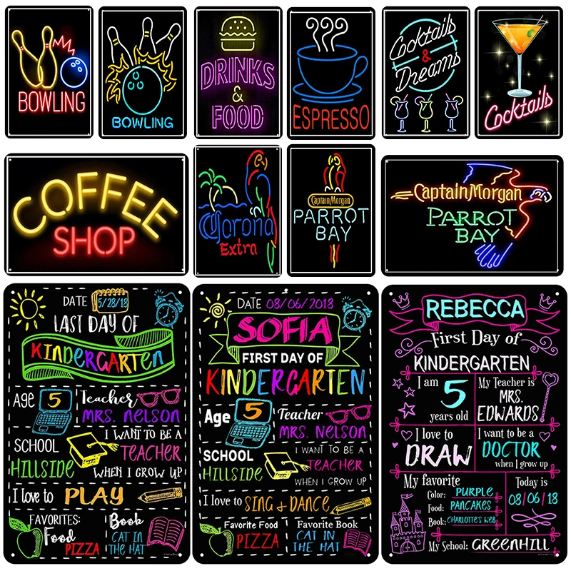 

Домашний декор, винтажная Наклейка на стену, металлический жестяной знак для кофе, чая, магазина, бара, украшение, художественная железная ж...