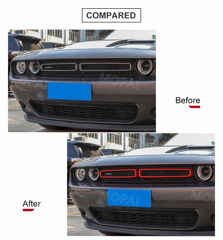 Автомобильные наклейки MOPAI для Dodge Challenger+ Автомобильная решетка для кондиционера, декоративная крышка для Dodge Challenger