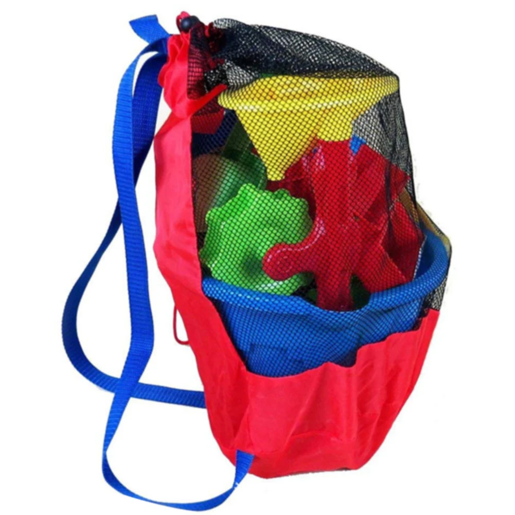 

Outdoor Sand Toy Storage Children Clothes Towels Organizer Drawstring Mesh Bag Backpack Large Capacity Kids Net Sports Portable