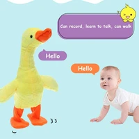 electric little yellow duck plush toy screaming pulling neck can walk learn to talk sing electric plush toy kids gift