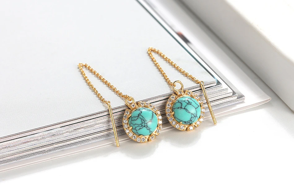 ORSA JEWELS, настоящее 925 Висячие серьги из серебра 925 пробы, натуральный камень, идеальная полировка, серебряные серьги, модные женские ювелирные изделия, ASE74