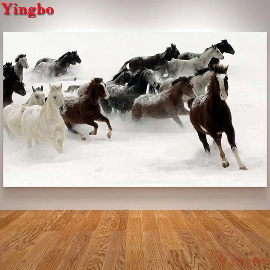 

Full Square Drill Diamond Painting Horse Animal DIY 5D Diamond Embroidery Mosaic Picture Of Rhinestone New Year Gift Decoration