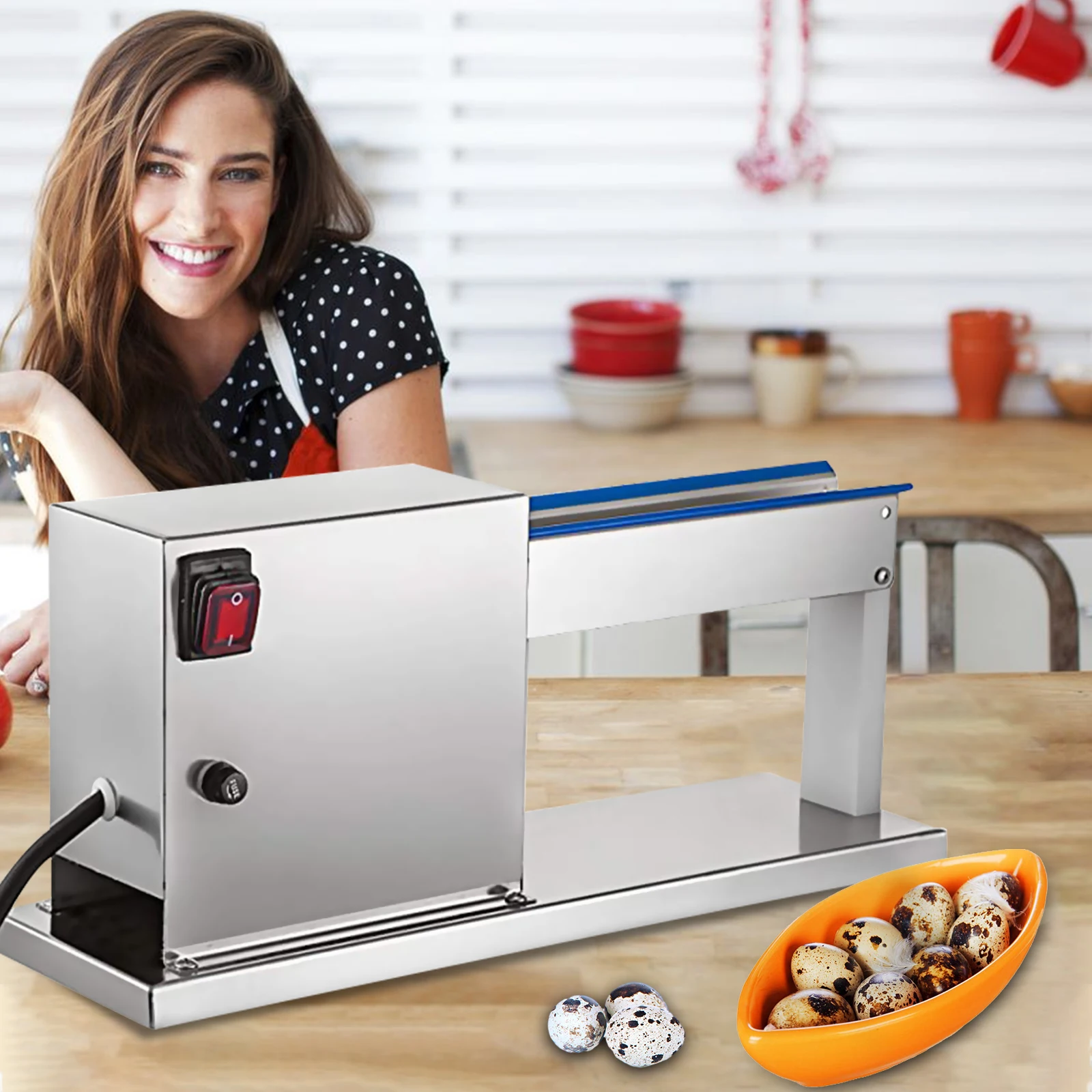 

Commercial Semi-automatic Quail Egg Peeler Huller Machine Electric Quail Egg Peeling Machine Sheller Machine Shelling Machine