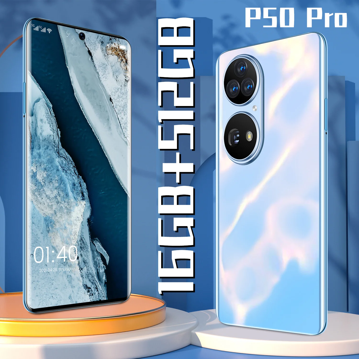 

Factory Direct Sales P50 Pro Global Version Smartphone 7.3 Inch Screen 16GB 512GB Snapdragon 888 32MP 64MP Camera Face ID