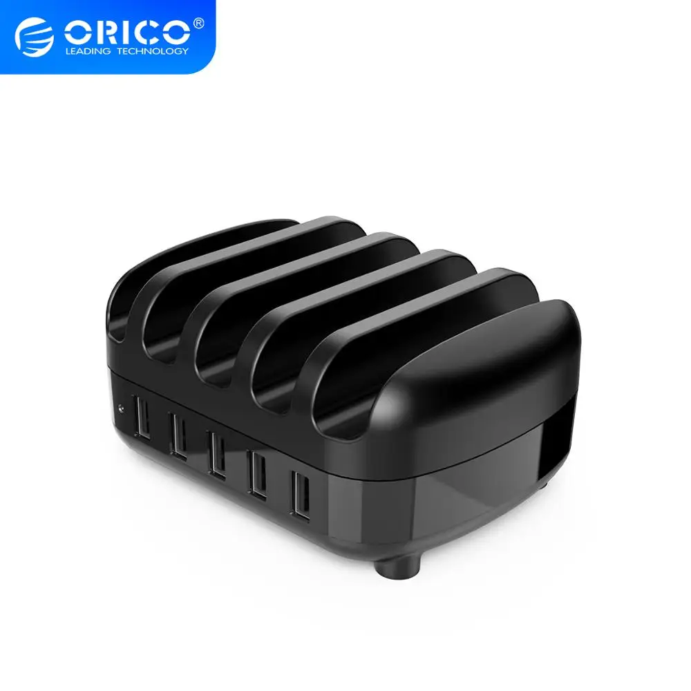 

ORICO 5 Port USB Charger Station Dock with Phone Tablet Holder 40W 5V2.4A*5 Desktop USB Charger for iphone Samsung Xiaomi Tablet