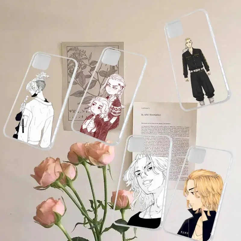 

Tokyo Revengers Manga Japan Phone Case Transparent for iPhone 7 8 11 12 13 s mini pro X XS XR MAX Plus