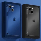 Роскошный прозрачный чехол с рамкой и покрытием для телефона iPhone 13 12 11 Pro Max Mini X XS XR 7 8 Plus SE2, тонкий мягкий силиконовый прозрачный Чехол