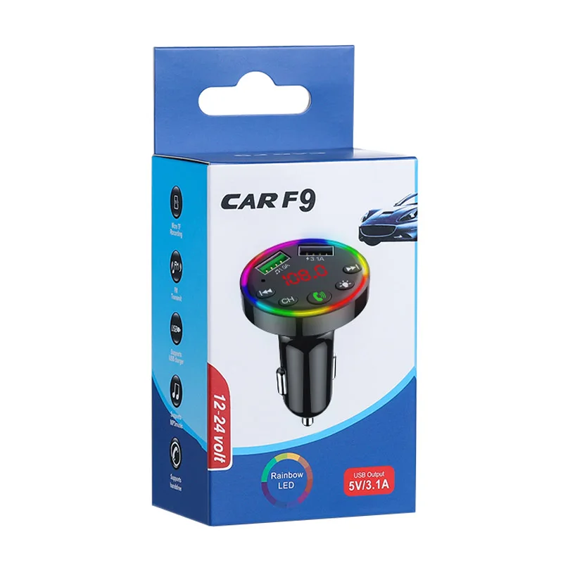 

JaJaBor FM Transmitter Bluetooth 5.0 Car Kit Handsfree MP3 Player Support TF Card and USB Flash Drive Playback FM Modulator