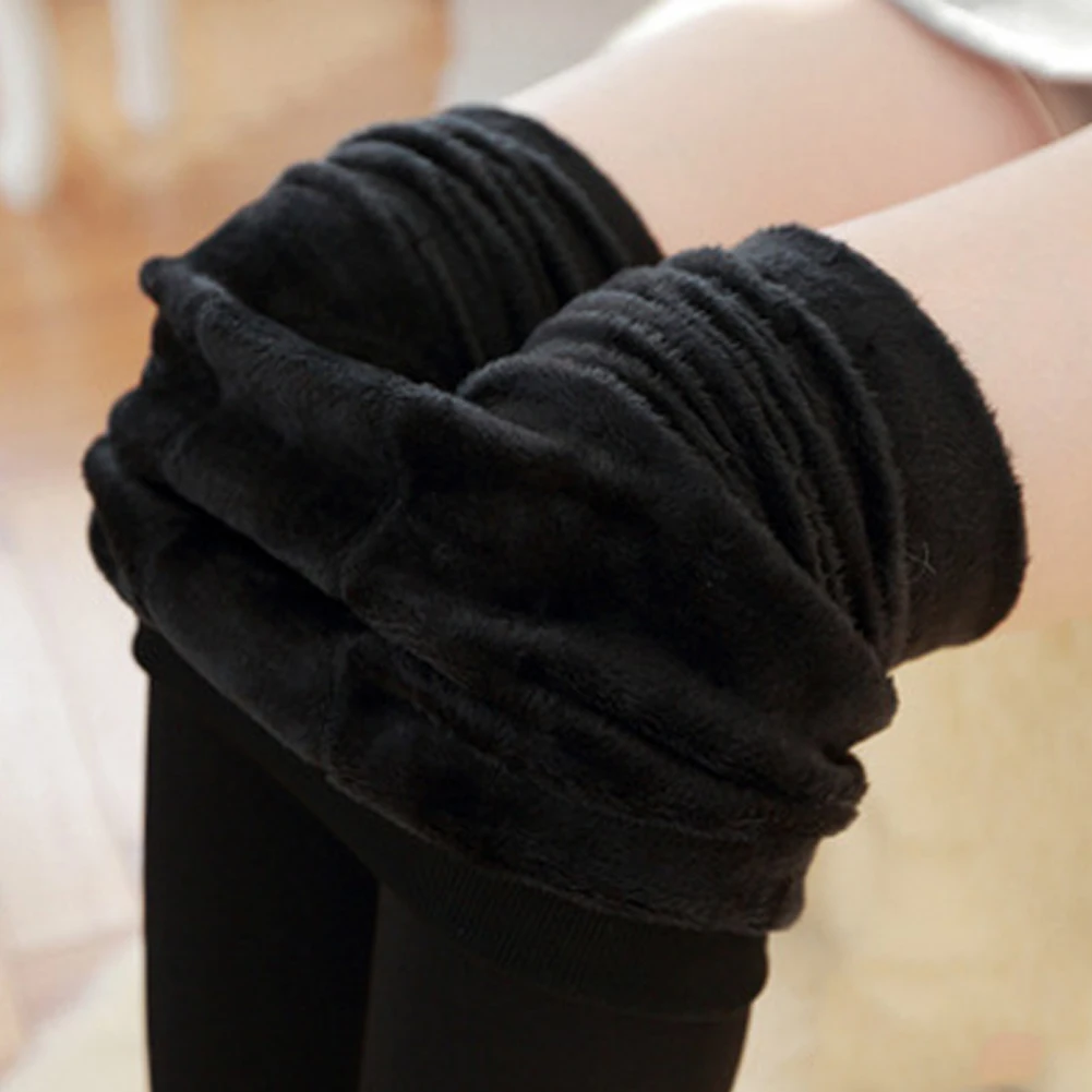 

Elastic Winter High Waist Bottoming Trousers Thick Warm Fabala Slim Cozy Woman Leggings