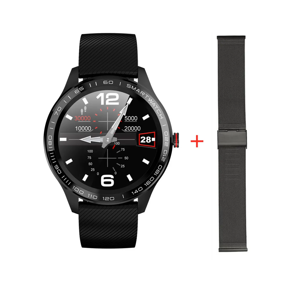 add headset L9 Смарт часы человек IP68 Водонепроницаемый Bluetooth SmartWatch ЭКГ артериального давления сердечного ритма спортивные фитнес часы pk L5 L8 L7 - Цвет: add headset