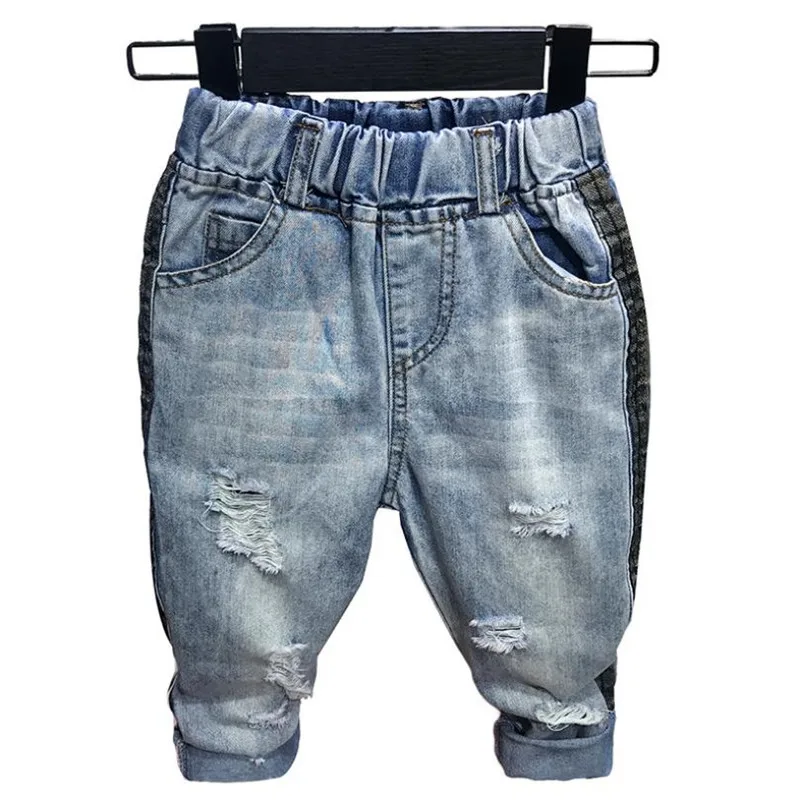 

DFXD Spring Baby Boys Jeans Pants Kids Clothes Cotton Ripped Long Casual Children Loose Trousers Toddler Denim Boys Clothes 2-7T