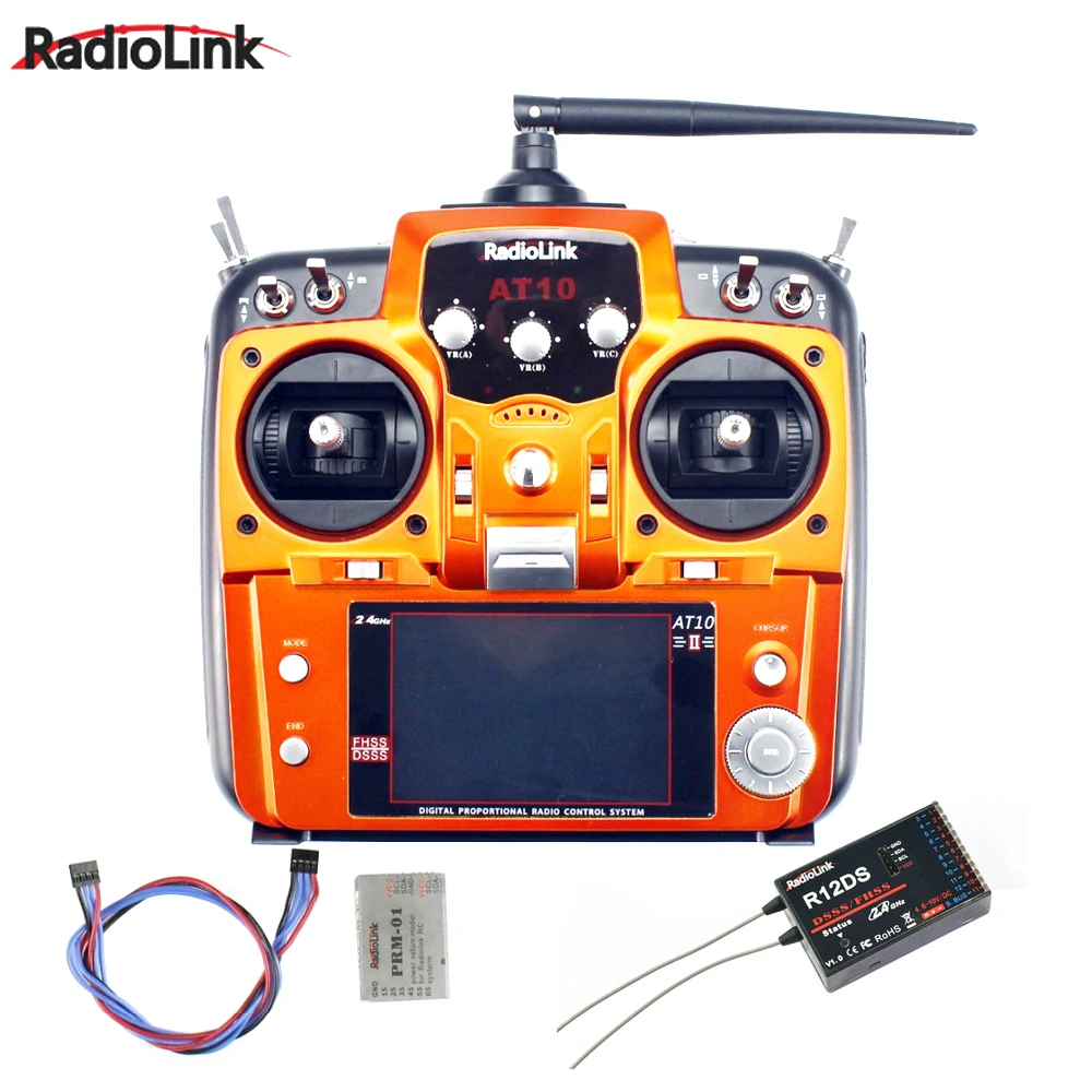 RadioLink AT10II 2 4 ГГц 10CH передатчика радиоуправляемой модели к компьютеру с R12DS