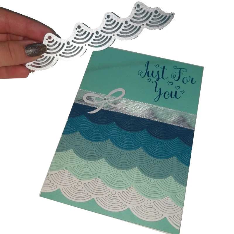 Wave Lace Edge Metal Cutting Dies Background For Scrapbooking Paper Card Craft Knife Mould Stencils | Дом и сад