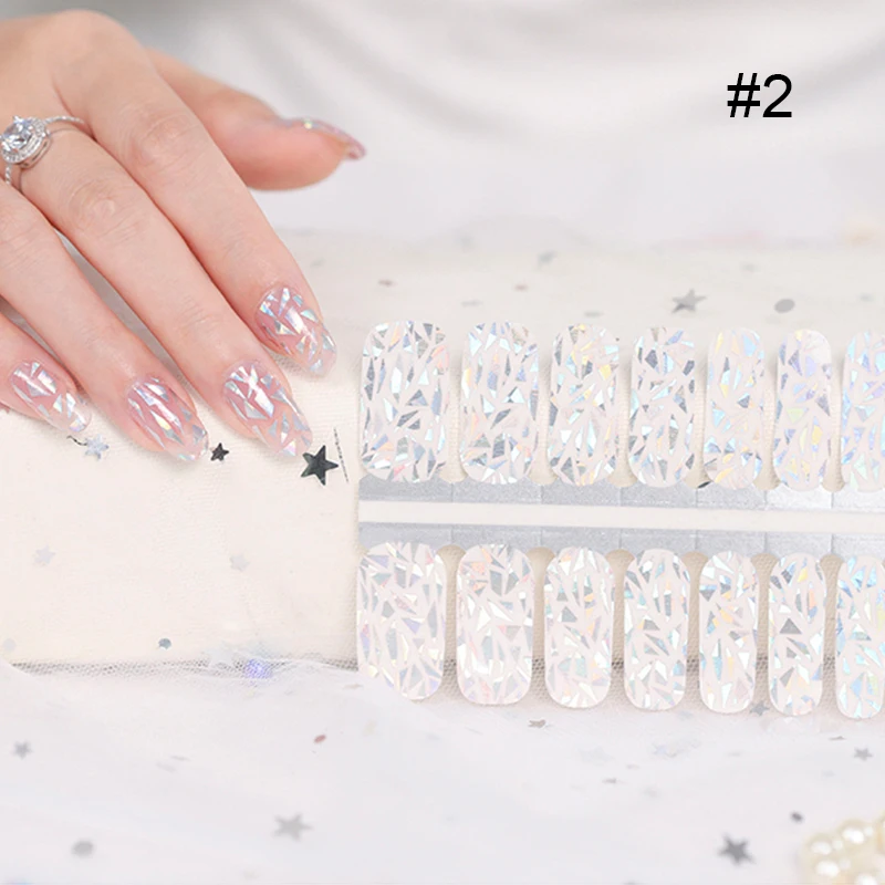 Съемный полный Чехол накладные ногти с клеем самоклеющаяся переводная наклейка