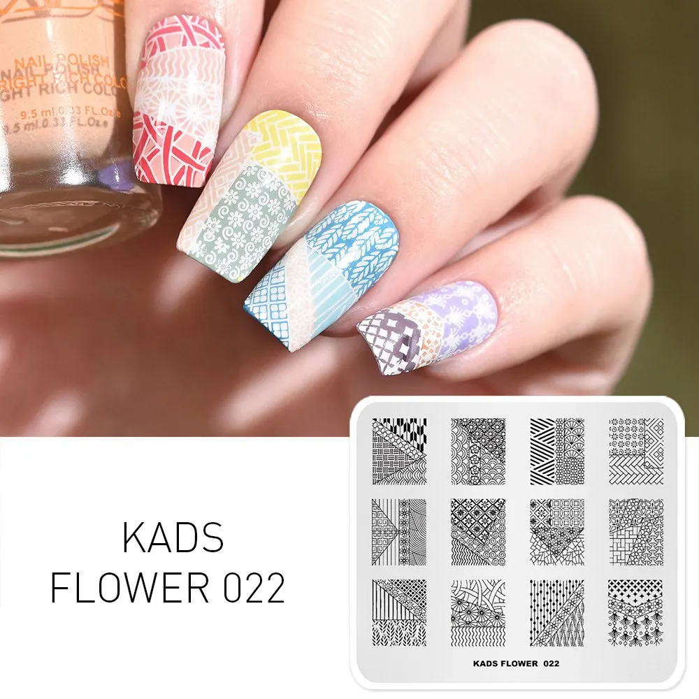 Flower 022 KADS, Новое поступление, 15 вариантов дизайна, цветочный дизайн ногтей, штамп, штамповка, изображение для украшения ногтей, штамп, сделай сам, изображение, штамп для дизайна ногтей - Цвет: Flower 022