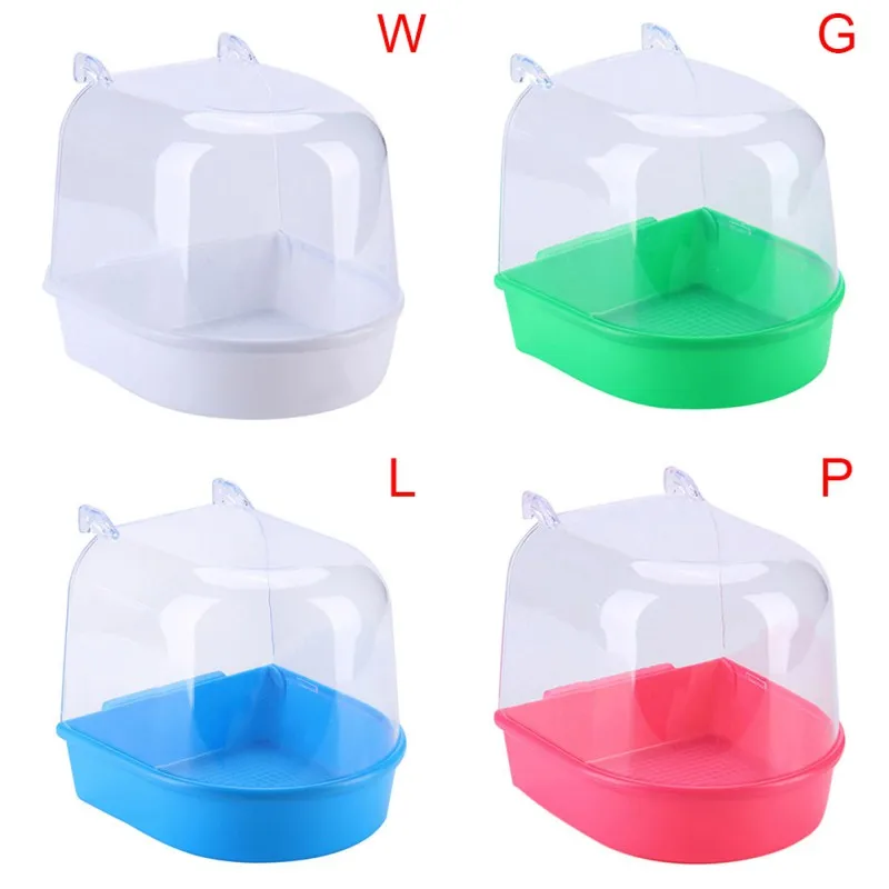 

Plastic Bird Water Bath Box Bathtub Parrot For Parakeet Lovebird Bird Pet Cage Hanging Bowl Parakeet Birdbath