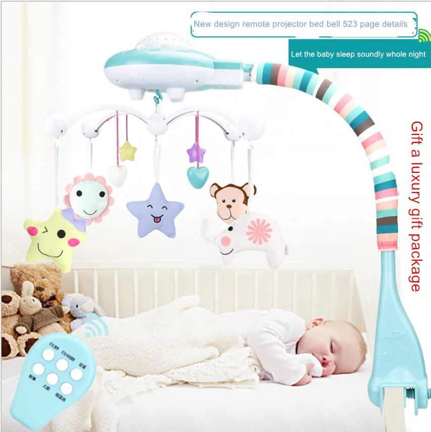 

2020 High quality cloth bed bells for babies 0-1 years 3-6-12 months Toy music rotary rattle projection magic sleep toys