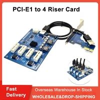 1 set pci e x1 to 4pci e x16 expansion kit 1 to 4 port pci express switch multiplier hub 6pin sata usb riser card