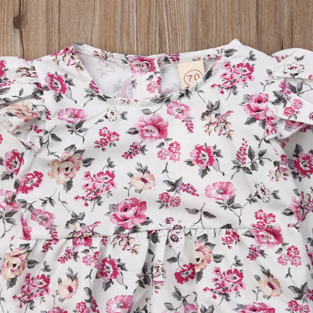 Одежда для новорожденных девочек цветочный комбинезон с оборками длинным