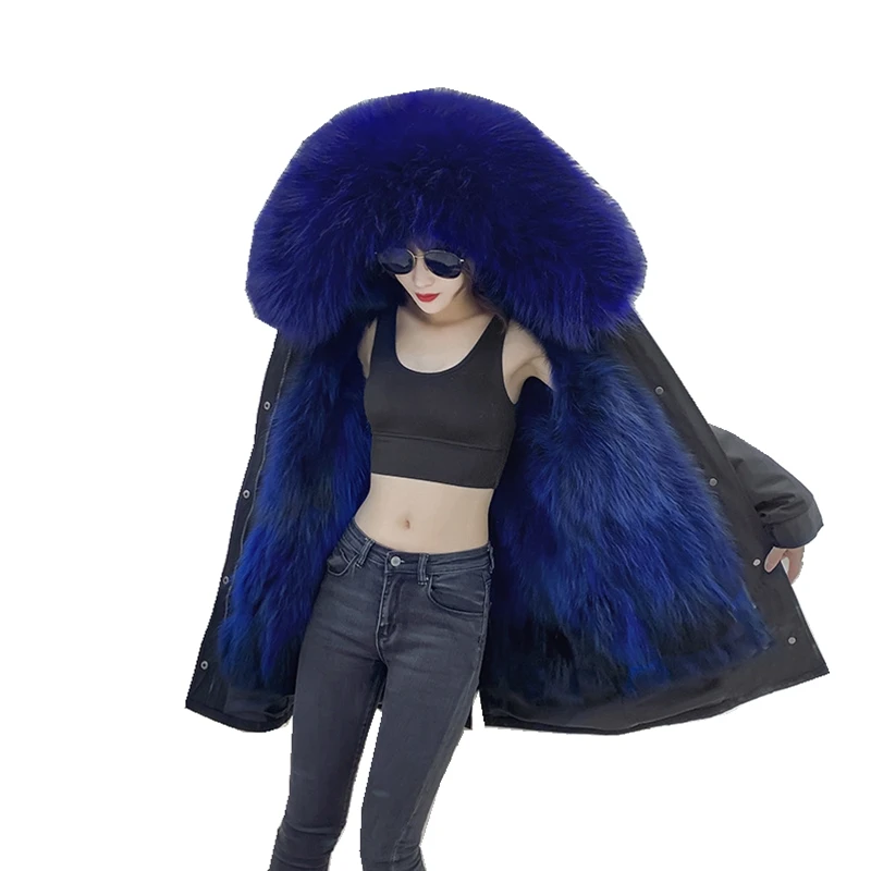 Роскошная парка с мехом зимнее женское пальто теплые длинные парки подкладка из