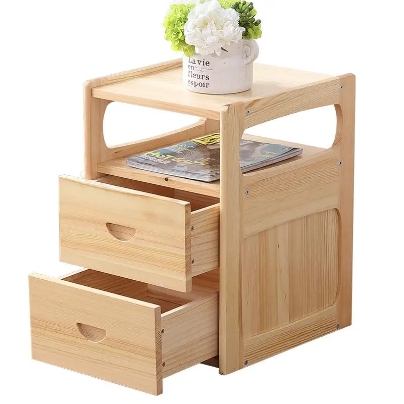 Специальный креативный прикроватный столик из цельной древесины маленький шкаф