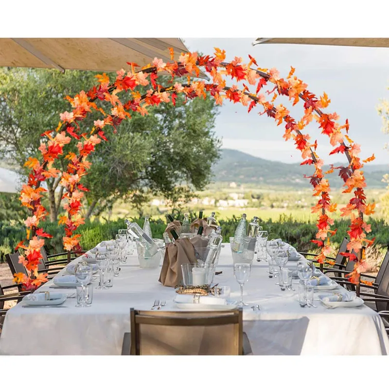 

Home Decoration 175Cm Maple Leaves Artificial Vine Ivy Leaf Garland Rattan String Wedding Arch Flower Wall Hanging Rattan Window