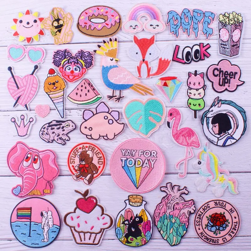 

Cartoon Animals Patches Embroidered Patch on Clothes DIY Iron on Cute Patch Embroidery Patches For Clothing Sewing Supplies