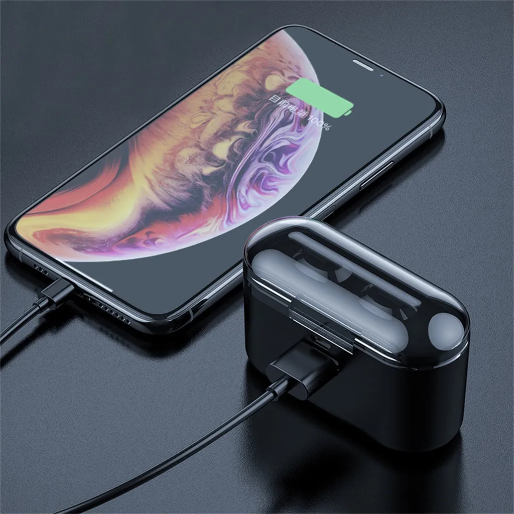 Binaural Wireless Mini Bluetooth Stereo Earphones In-Ear Headset Charging Case 2200mAh For iPhone Xiaomi | Электроника