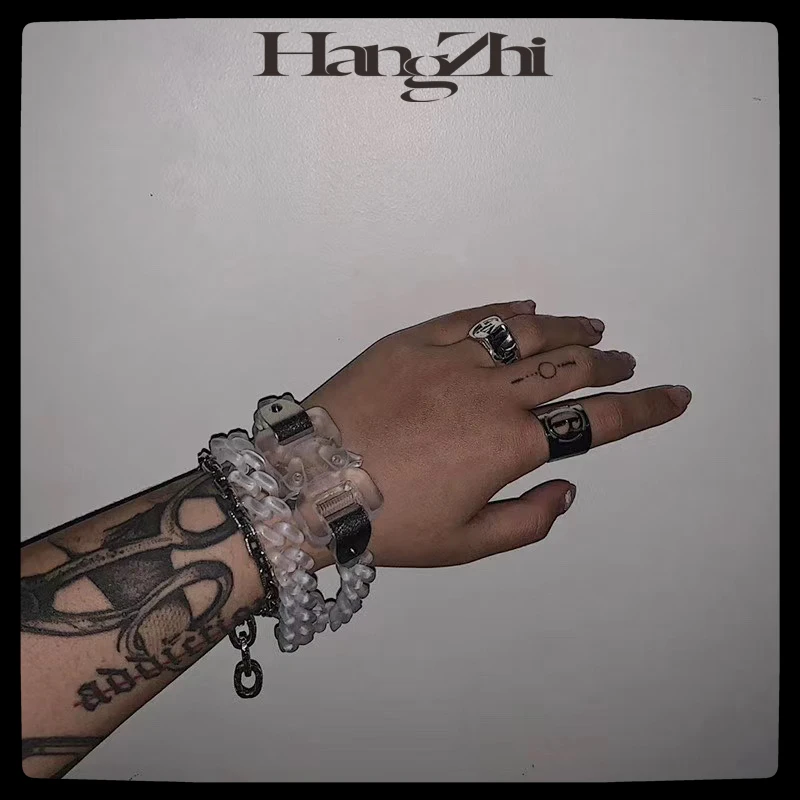 

HANGZHI 20SS Hip Hop Punk 1017 ALYX 9SM ROLLERCOASTER TRACK ALYX PVC Letter Logo Buckle Bracelet For Men Women Girls Jewelry