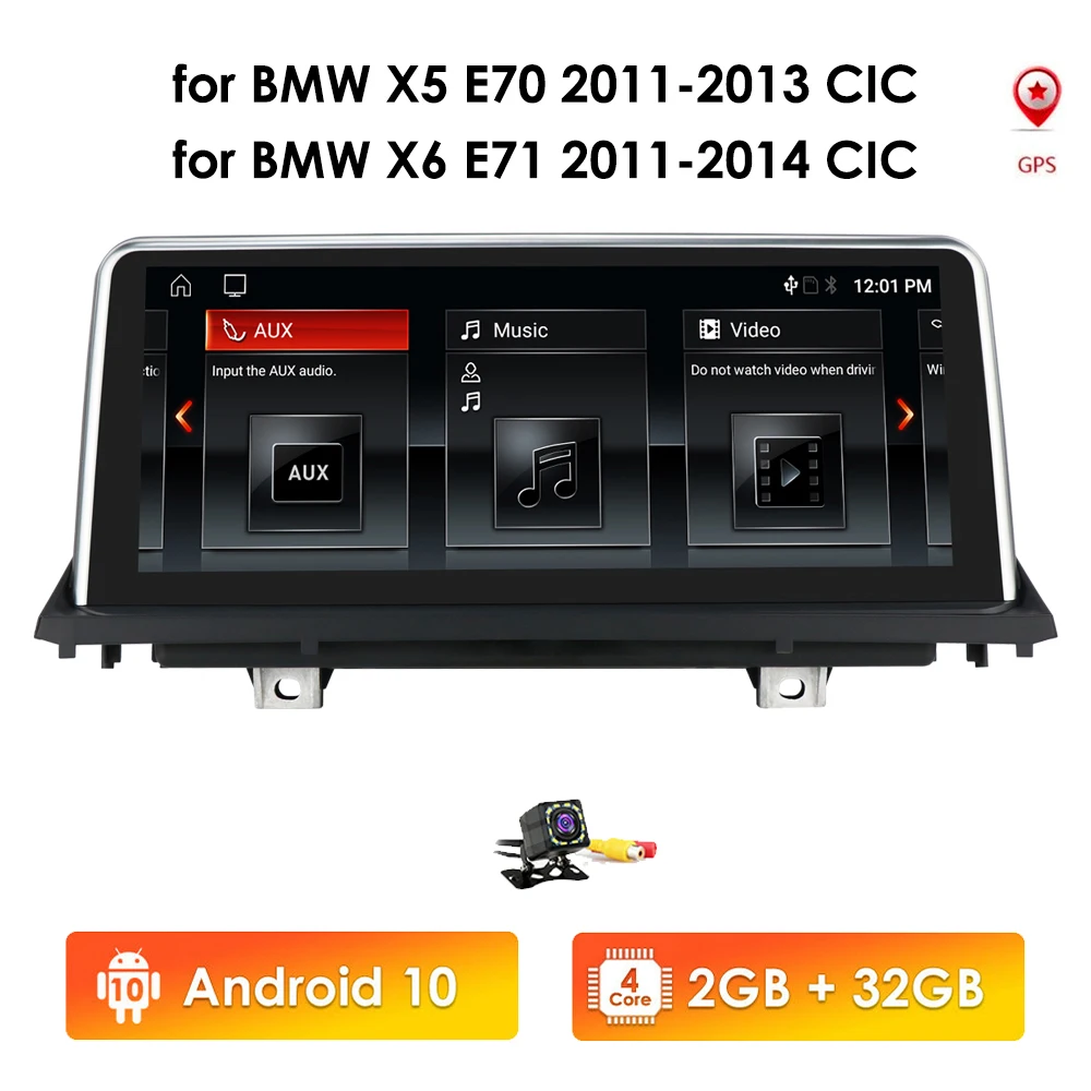 Автомобильный мультимедийный плеер на Android 10 0 для BMW X5 E70 (2011 2013) X6 E71 2014) системный