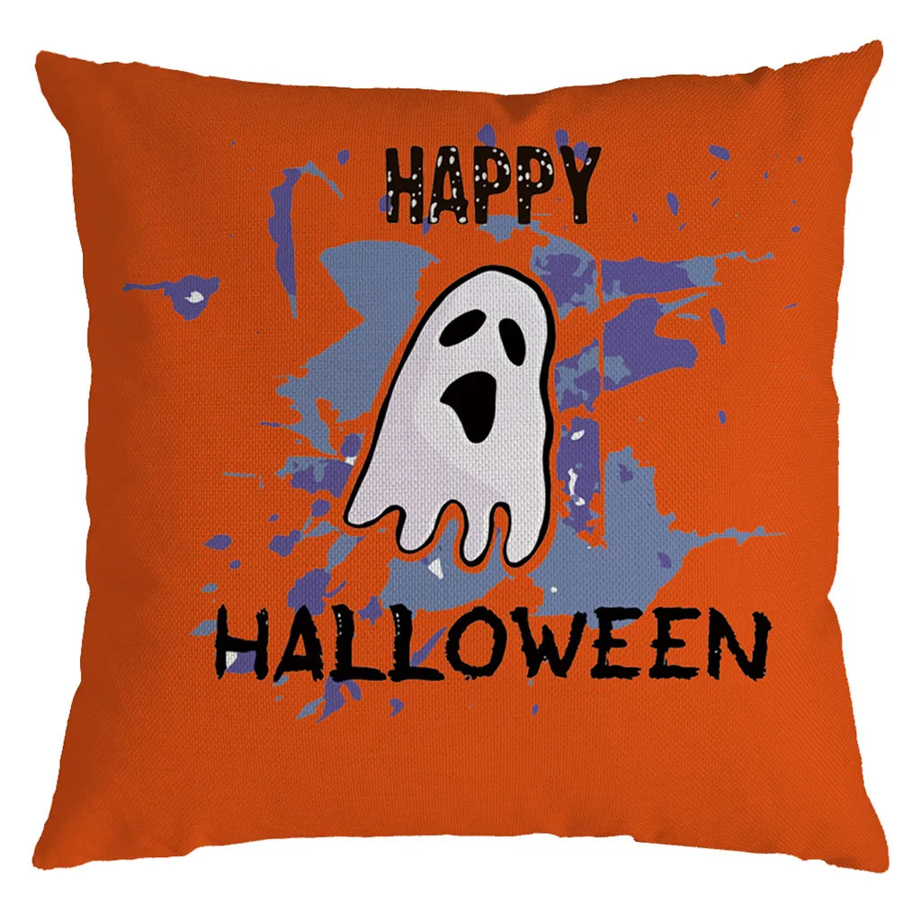 Gajjar Halloween Pumpkin Orange 45X45CM Cushion Cover Linen Farmhouse Decor Pillow Case Home Sofa Car Kussenhoes Cojines | Дом и сад
