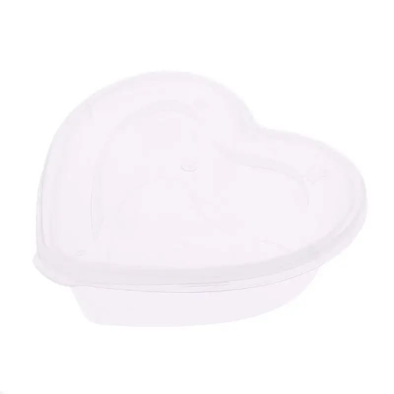 

WANMEI Heart Shape Clear Plastic Sauce Chutney Cups Food Container Slime Storage Box Case With Lid 120ml