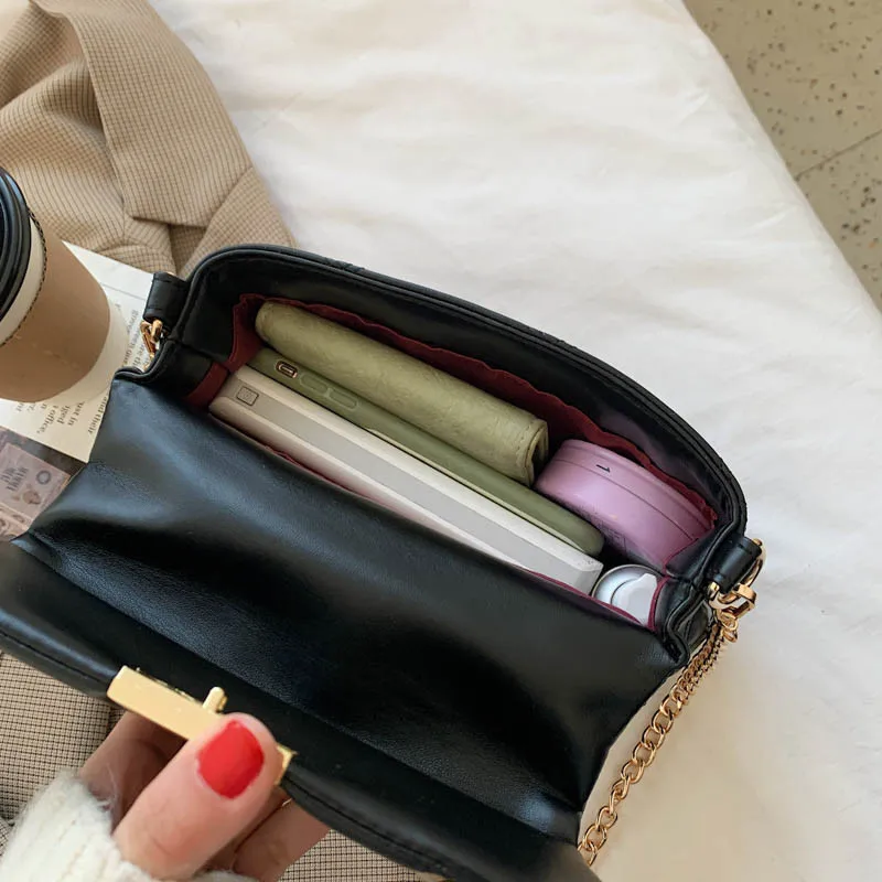 

Women Quilted Small Square Crossbody Bags Diamond Lattice Handbags Female Lattice Messenger Bags Trending Leather Shoulder Bag