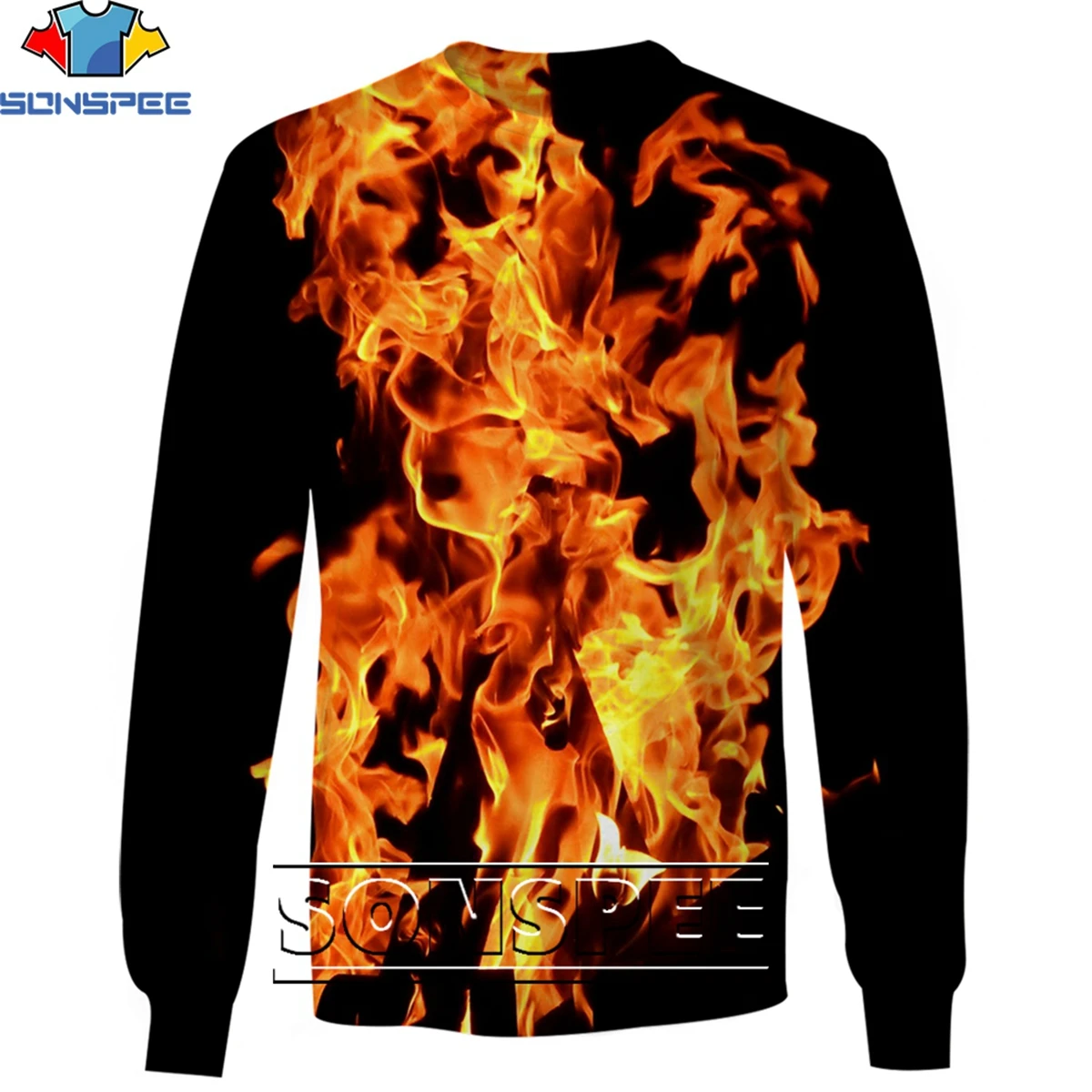 

SONSPEE 3D Fireworks Casual Loose Round Neck Sweater Shirt Men/Women Popular Hip Hop Trend Street Personality Harajuku Style