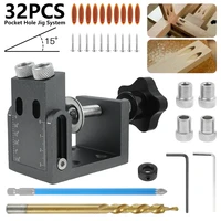 15 degrees oblique hole puncher adjustable pocket hole jig system accessories aluminum alloy drill guide set woodworking locator