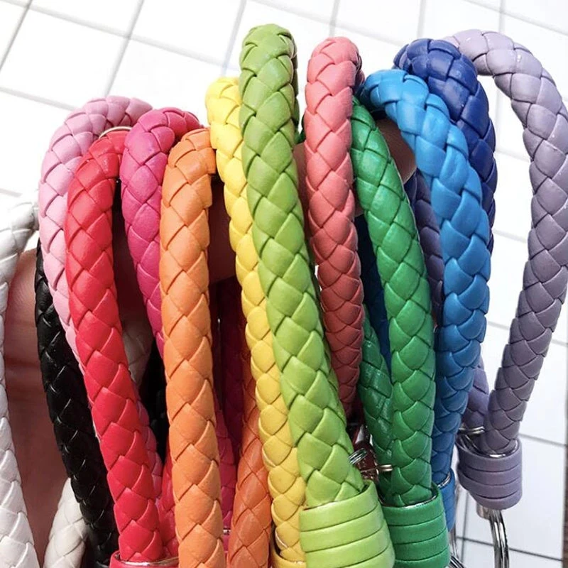 100 шт./лот женский брелок модные ювелирные изделия из искусственной кожи тканые