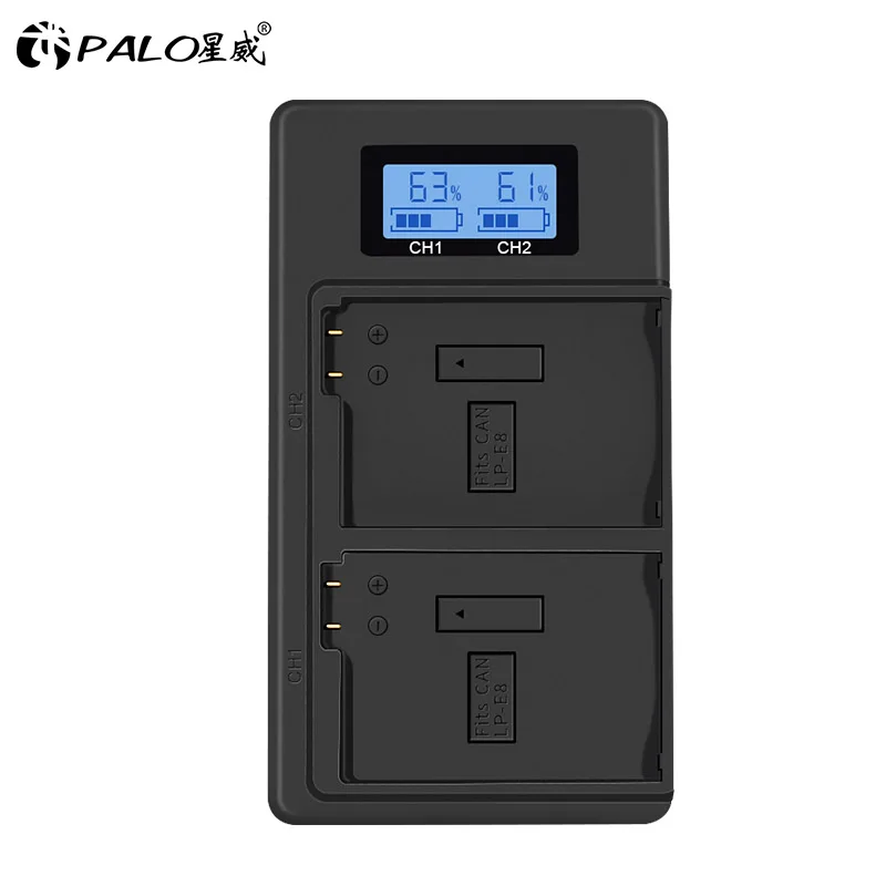 PALO LP-E8 LPE8 LP E8 ЖК-дисплей Дисплей USB камера Батарея Зарядное устройство для цифровой однообъективной зеркальной камеры Canon EOS 550D 600D 650D 700D X4 X5 X6i X7i T2i T3i
