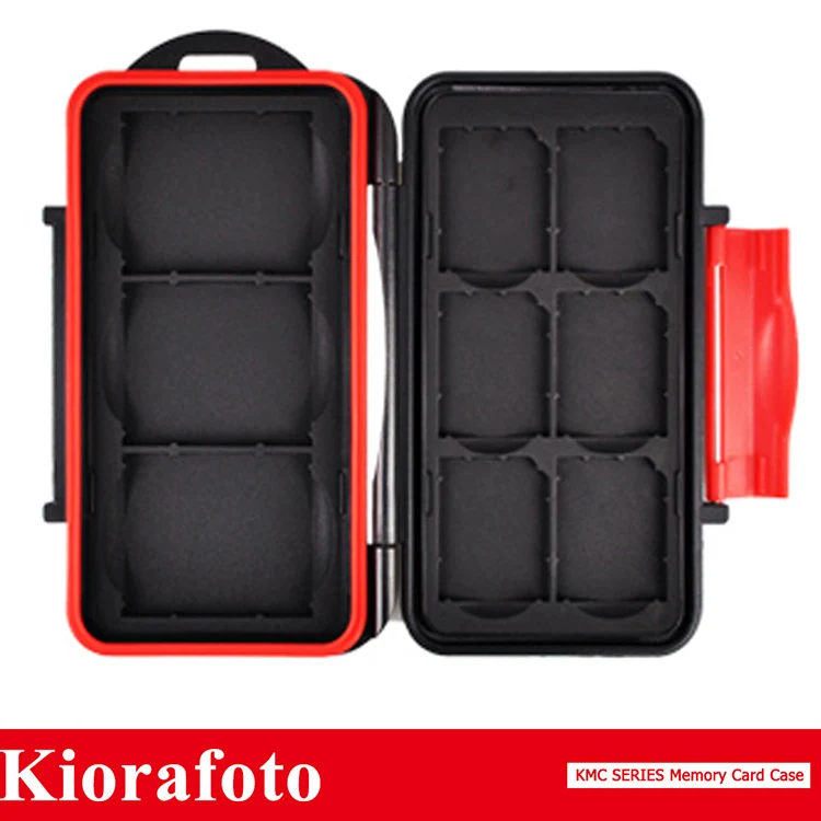 Kiorafoto Профессиональный водостойкий противоударный держатель для хранения SD SDHC SDXC TF чехол для карт памяти Защитный чехол с карабином - Цвет: KMC-SD6CF3